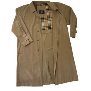 BURBERRY Long Heritage Car Coat Overcoat Nova Check US XL UK 46 Excellent